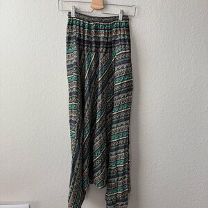 Multicolor Patterned Women's Boho Harem Pants